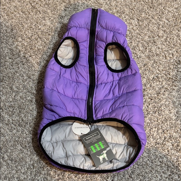 NWT Sydney & Co Reversible Puffer Vest Dog Jacket Medium - Picture 3 of 7